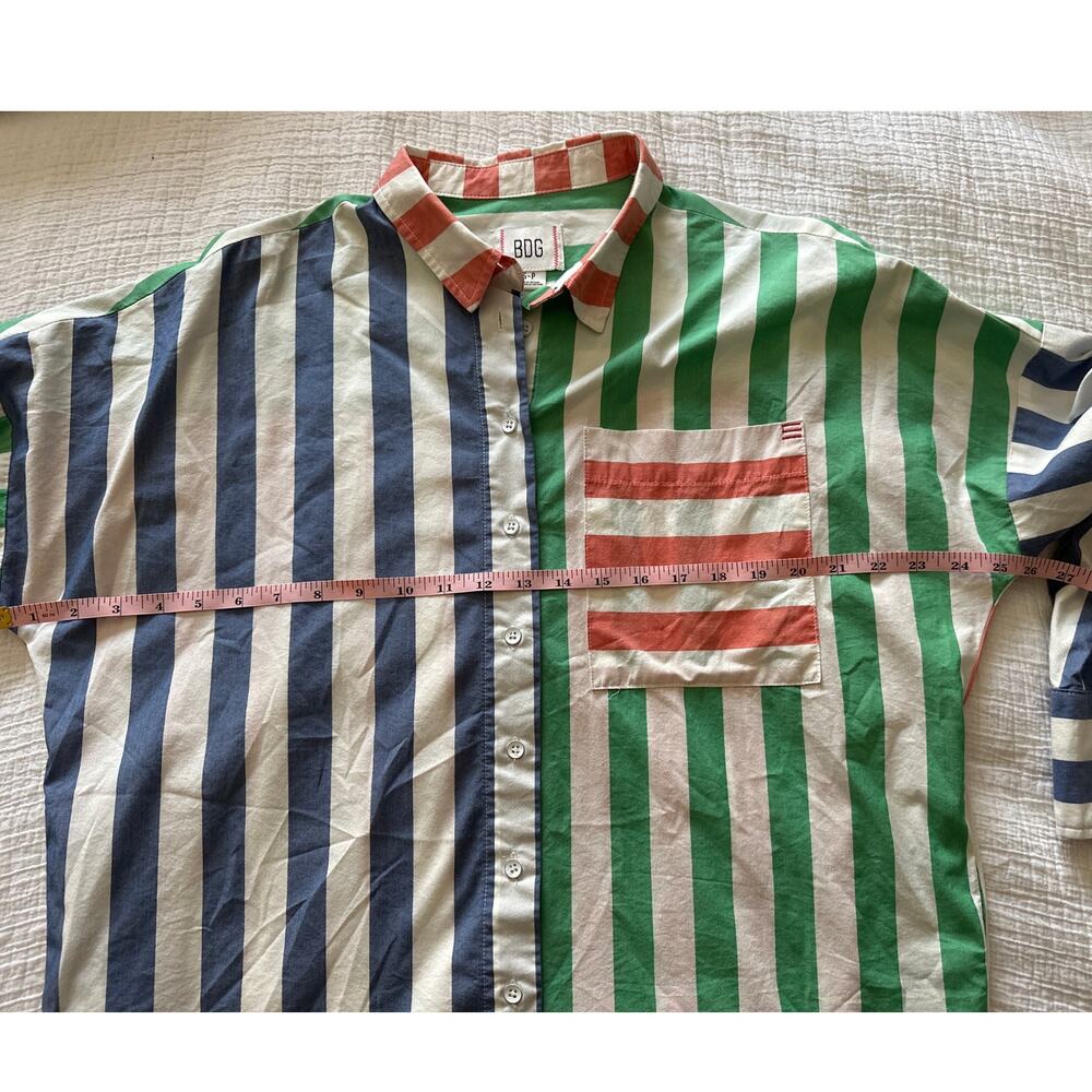 Urban Outfitters UO BDG Frankie Spliced Button‎ Down Shirt - Picture 9 of 10